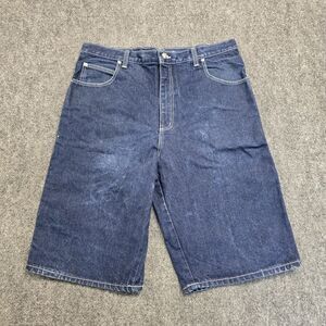 Vintage Neo Blue Mens Sz 34 Blue Denim Cargo Shorts USA Baggy Grunge Skate Y2K